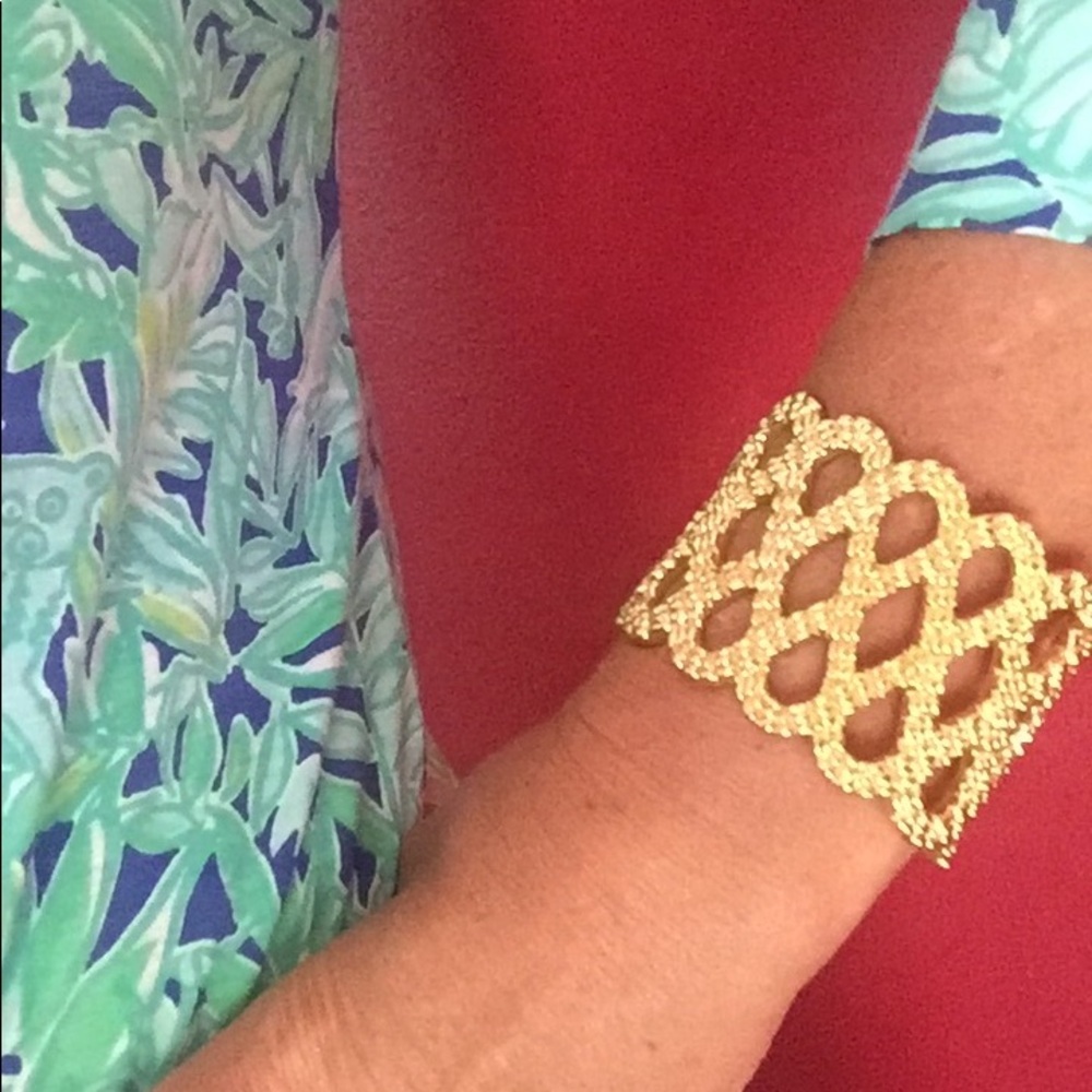 Lilly Pulitzer Gold Braided Openwork Cuff Bracelet